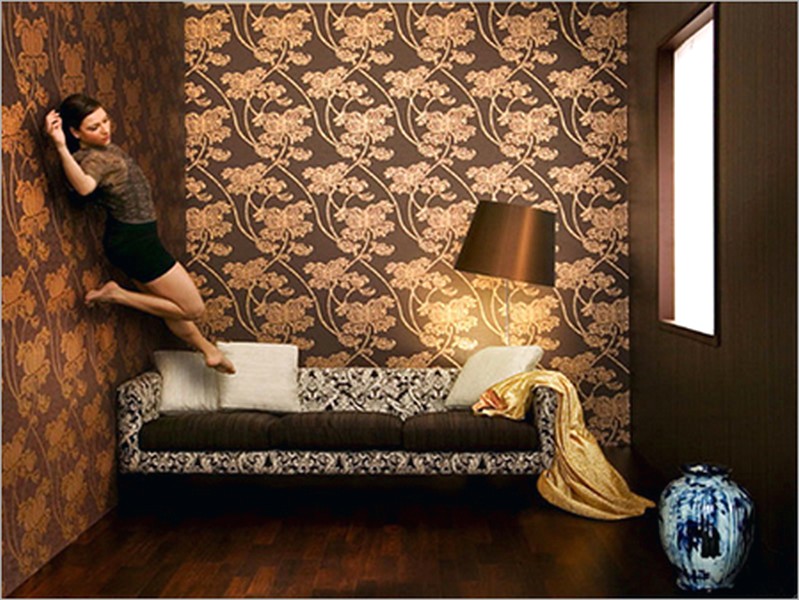 Brilian Ide Desain Wallpaper Dinding Ruang Tamu Minimalis Kecil Motif Bunga Elegan Mempesona Cantik Mewah Terbaru