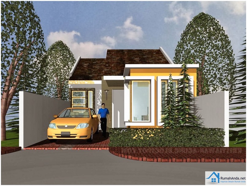 Luar biasa model desain rumah minimalis 1 lantai modern mewah nyaman elegan warna orange tampak depan