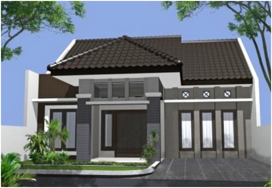 Model desain rumah minimalis 1 lantai mewah nyaman elegan kokoh kuat tampak depan