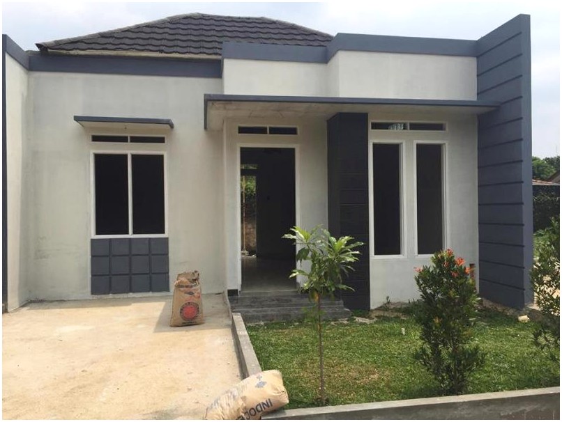 Model desain rumah minimalis 1 lantai nyaman warna gray krem