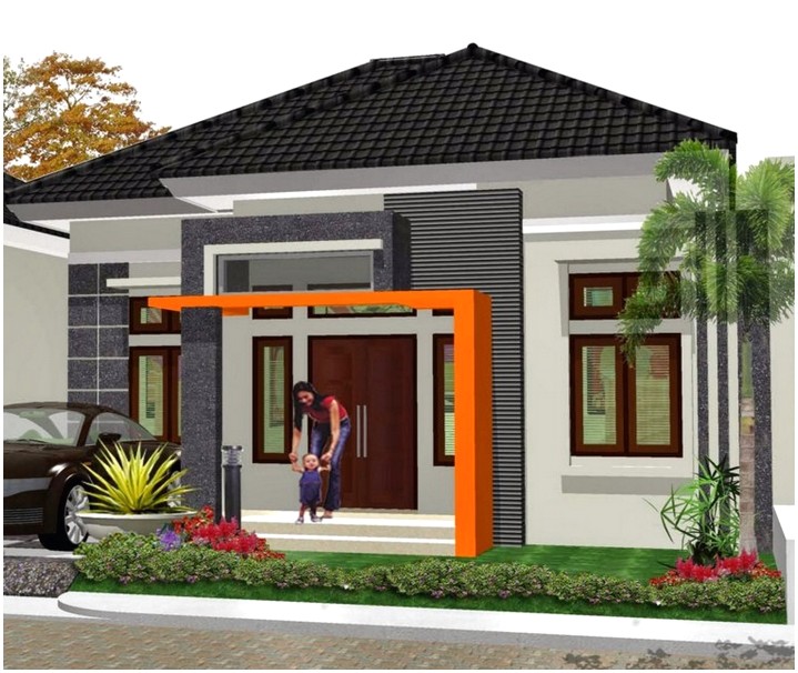 Model desain rumah minimalis 1 lantai terkini tampak depan warna putih