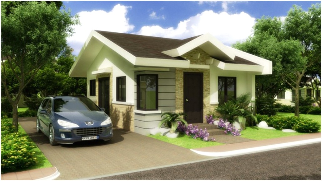 Terungkap model desain rumah minimalis 1 lantai mewah nyaman elegan warna putih krem atap cokelat tua tampak depan
