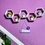 Hiasan Dinding Buatan Sendiri Dari Stik Es Krim Berbentuk Hexagonal Hasil Kerajinan Tangan