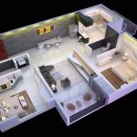 Desain Rumah Sederhana 3D Dengan 2 Kamar Tidur Minimalis