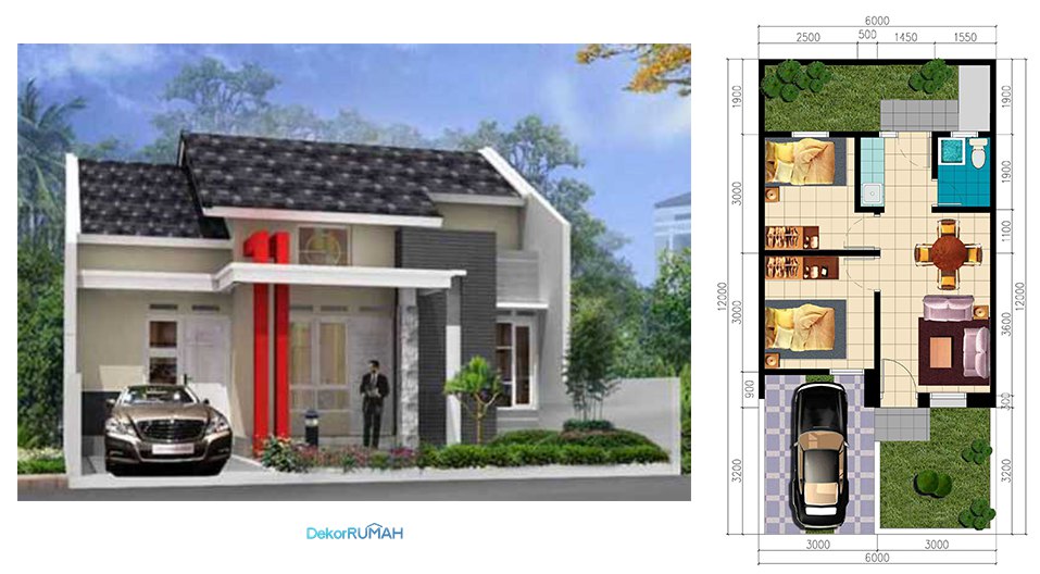 Ukuran Denah Rumah Minimalis Type 45