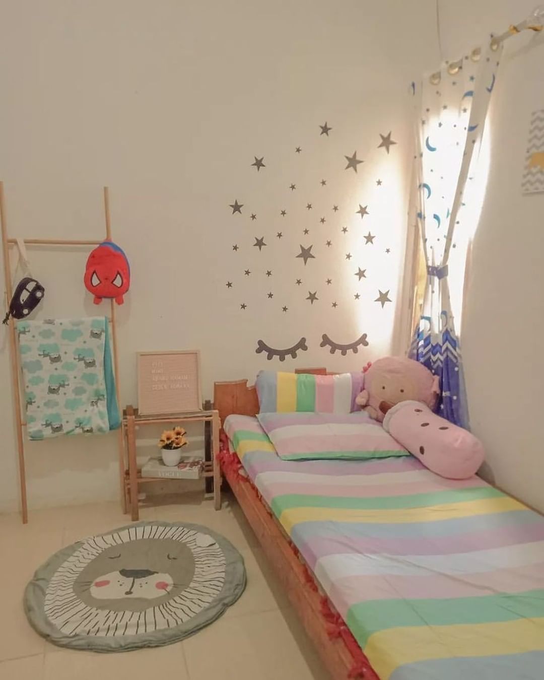ide kamar tidur anak dengan kasur double ukuran 120x200 terlihat cantik